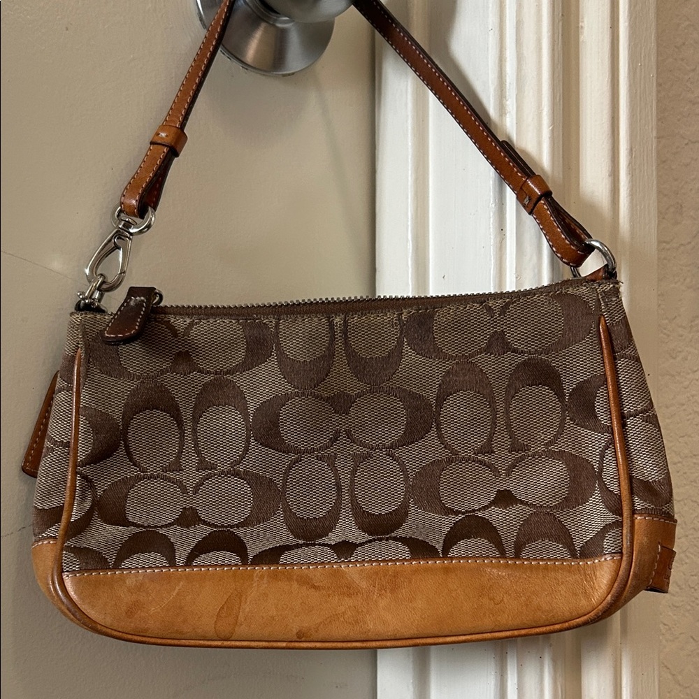 Coach Brown and Tan Shoulder Bag
